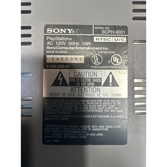Playstation 1 PS1 SCPH-9001 Console w/ Controller & Cords - Tested/Works - Picture 8 of 11